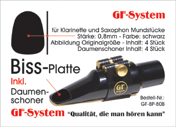 GF-BP-80B Bissplatte für Klarinette und Saxophon Mundstücke